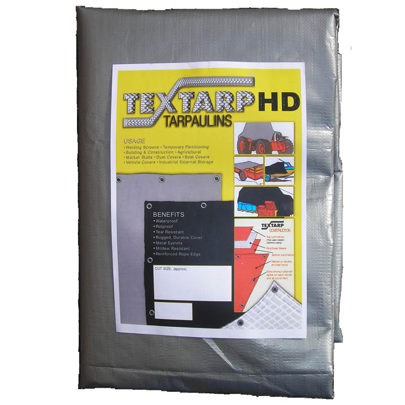 4mx5m Heavy Duty Black/Silver Tarpaulin Sheet - 270gsm